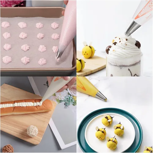 Vista 3 de LABOTA Bolsas de pastelería desechables, 200 bolsas de pastelería de 12 pulgadas, bolsas de glaseado, para decoración de pasteles