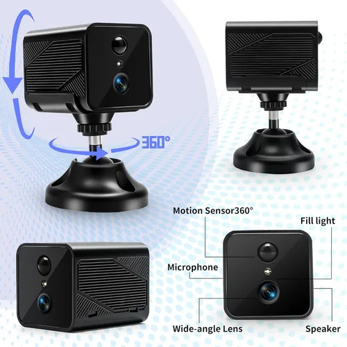 Vista 8 de Cámara espía - Cámara oculta 2K con batería de larga duración y detección de movimiento AI, cámaras pequeñas inalámbricas ocultas con micrófono