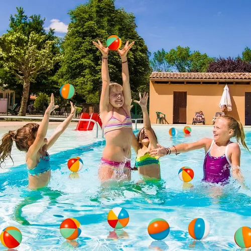 Vista 7 de CLESDF Mini bolas de estrés para la playa para niños, 36 bolas de espuma de alivio del estrés del arco iris, juego de piscina, pelotas deportivas