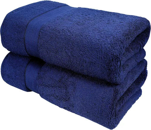 Vista 56 de GLAMBURG Sábana de baño de algodón extra grande premium de 700 GSM 35x70 - 100% algodón peinado - Calidad de hotel y spa de lujo - Duradera