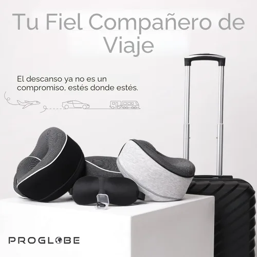 Vista 8 de Proglobe Luxe Travel - Almohada de apoyo para el cuello, 100% espuma