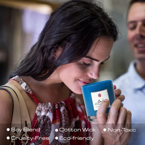 Vista 5 de Geir Ness Laila - Vela perfumada de cera de soja para el hogar, baño y sala de spa, mecha de algodón, combustión y aroma de larga duración, vela