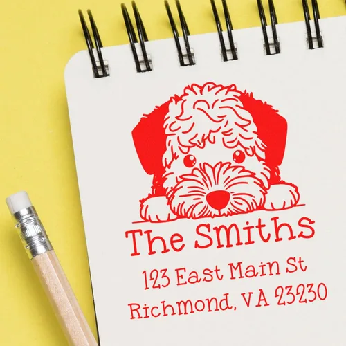 Vista 242 de Sello de alta calidad para cachorros Airedale Terrier – Sello de dirección personalizado – Ideal para los amantes de los perros – Elección de 5