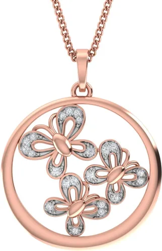 Colgante de medallón de flores de margarita de corte redondo de diamante natural Tw de 19 quilates de 18 pulgadas en plata de ley 925 para mujer,