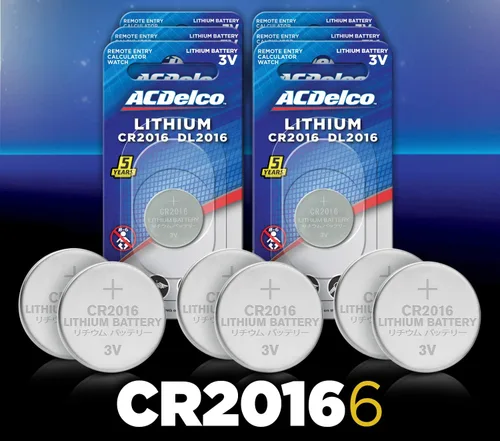 Vista 2 de Powermax ACDelco - 6 pilas CR2016, batería de litio de 3 V con botón para reloj y electrónica pequeña, 5 años de vida útil