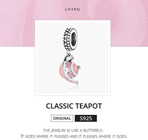 Vista 2 de Abalorios de plata de ley 925 auténticos originales, copa de vino tinto, cuentas colgantes para pulseras Pandora