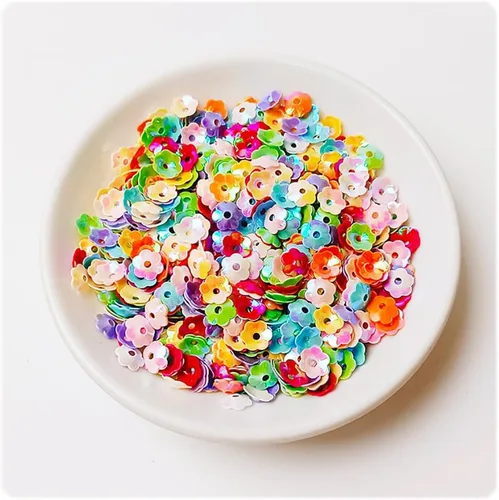 Vista 9 de 1.41 oz Loose Sequins,6 mm Cup Iridescent Spangles for DIY,Glitter Flower Embroidery Sequins for Jewelry Making Handmade Decorations(Black)