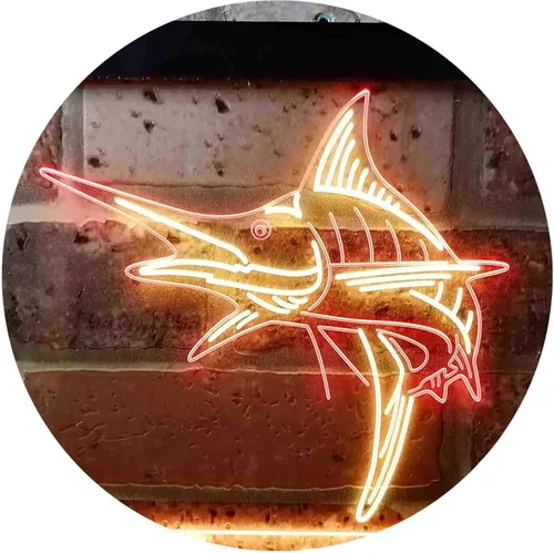 Vista 9 de ADVPRO Marlin Fish Room Man Cave Dual Color LED Neon Sign Blue & Red 12 x 8 Inches st6s32-i3723-br