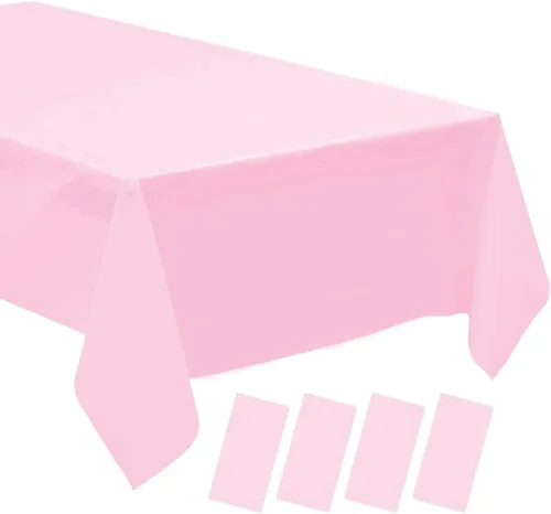 Vista 35 de Mantel de plástico crema, paquete de 2 manteles desechables color blanco hueso, mantel de 54 x 108 pulgadas para mesa rectangular, manteles
