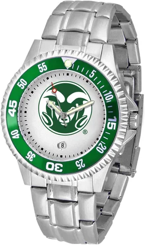 Vista 59 de SunTime Reloj de cuarzo de 1.575 in para hombre, correa de acero inoxidable de 0.787 in, esfera Gameday