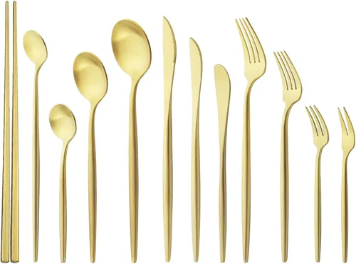 Vista 6 de Cuchara de mango largo, agitadores de café dorado mate, cuchara de té helado de 7.87 pulgadas, cucharadita de acero inoxidable 18/10 prémium