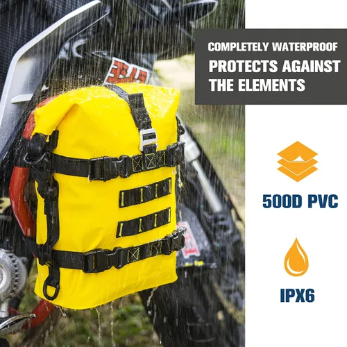 Vista 4 de WILD HEART Bolsa seca impermeable para motocicleta, bolsa de barra de choque, bolsa de motocicleta utilizada como equipaje de motocicleta, barra