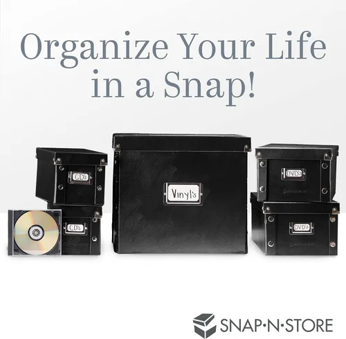 Vista 10 de Caja de almacenamiento con diseño elegante Snap-N-Store (SNS01913) Almacenamiento de CD individual paquete de Negro