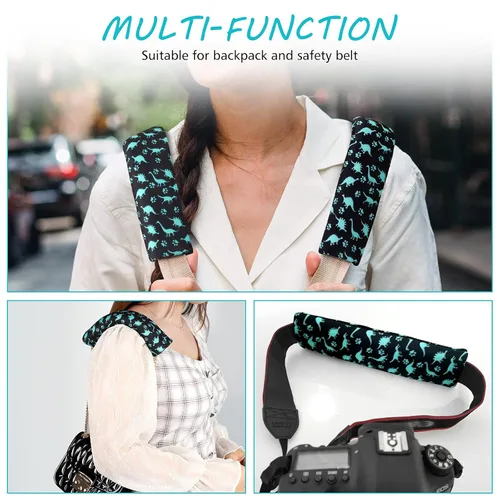 Vista 6 de Accmor Correas de asiento de automóvil para bebés, fundas de cinturón de seguridad suaves para niños, fundas de correa de asiento de automóvil