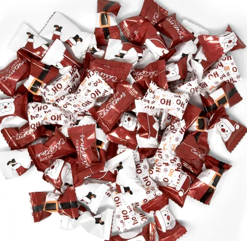Vista 4 de Gift Boutique Bolsas de dulces de menta y mantequilla de Navidad, 100 unidades envueltas individualmente, bolsas de 13 onzas, golosinas de dulces