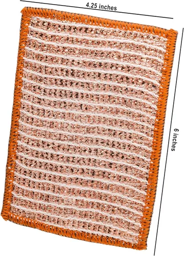 Vista 5 de Redecker Paño de Fregado de Cobre Tejido de 2 Capas y Toallita de Limpieza de Microfibra – Superficie Dual, Antiarañazos, Reutilizable y Lavable a