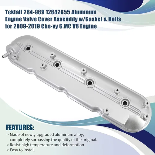 Vista 2 de 264-969 12642655 - Conjunto de tapa de válvula de motor con junta y pernos para motor Che-vy G.MC V8 2009-2019 - Silverado Suburban Avalanche Camaro