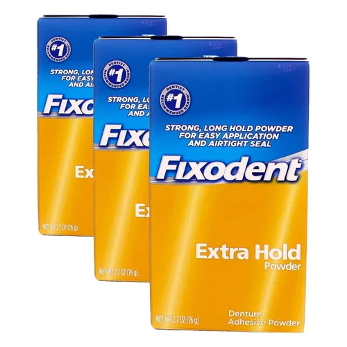Vista 6 de Fixodent Polvo adhesivo para dentaduras postizas, sujeción extra - 1.6 oz