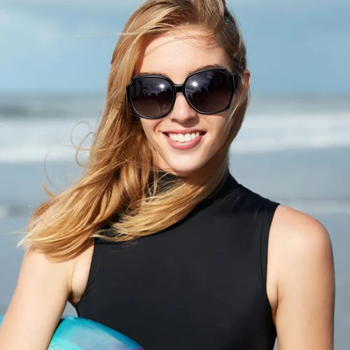 Vista 3 de URUMQI Gafas de sol polarizadas que se ajustan sobre las gafas para mujer, protección UV400, lentes de sol extragrandes