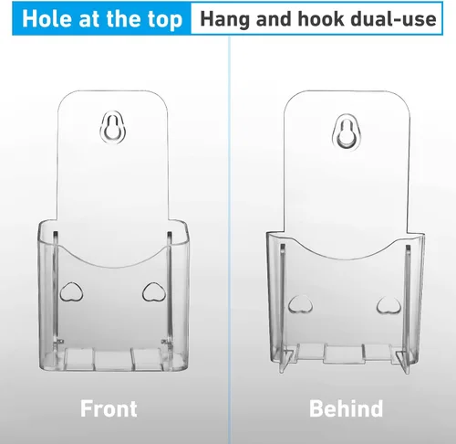 Vista 6 de xydstay Soporte acrílico para folletos de 4 x 9 pulgadas, diseño de espalda inclinada, soporte de exhibición transparente, soporte de plástico