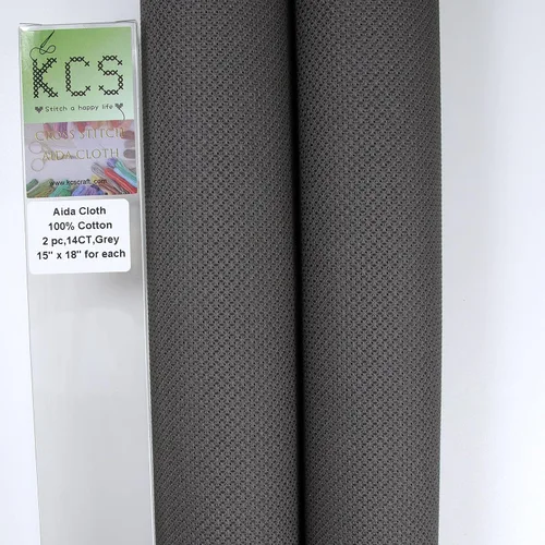 Vista 109 de KCS 2 piezas de tela de costura de algodón Aida de punto de cruz de 15 x 18 pulgadas (blanco antiguo, 14 unidades)