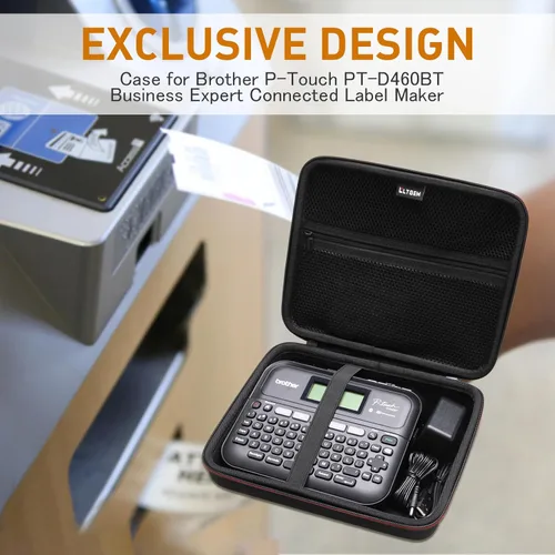 Vista 8 de LTGEM - Funda compatible con rotuladora Brother P-Touch PT-D610BT / PT-D410 / PT-D460BT / PTD600 / PTD400AD, color negro