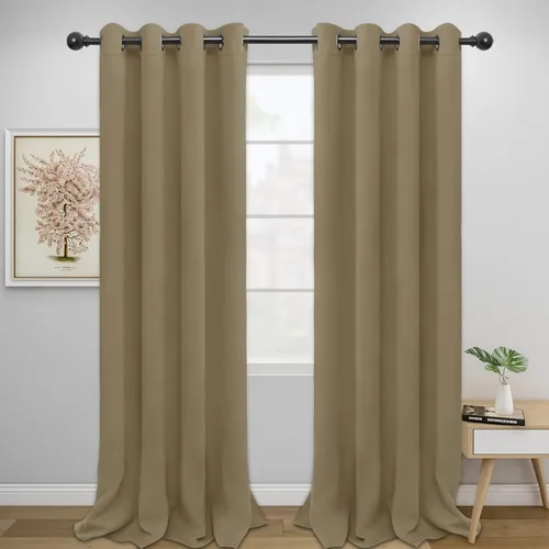 Vista 39 de Easy-Going - Cortinas opacas para dormitorio, aislamiento térmico sólido con ojales, cortinas de ventana para reducción de ruido, cortinas