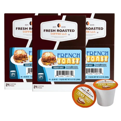 Vista 199 de Fresh Roasted Coffee, Blackbeard's Revenge, tueste medio, 24 cápsulas para cafeteras K-Cup