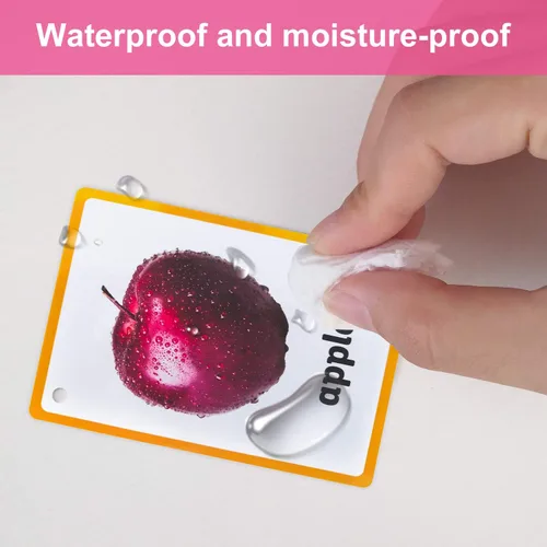 Vista 5 de Frutas/vegetales/alimentos/cantidades de alimentos Tarjetas flash en inglés Tarjetas flash tarjetas de bolsillo Juguetes de aprendizaje para niños