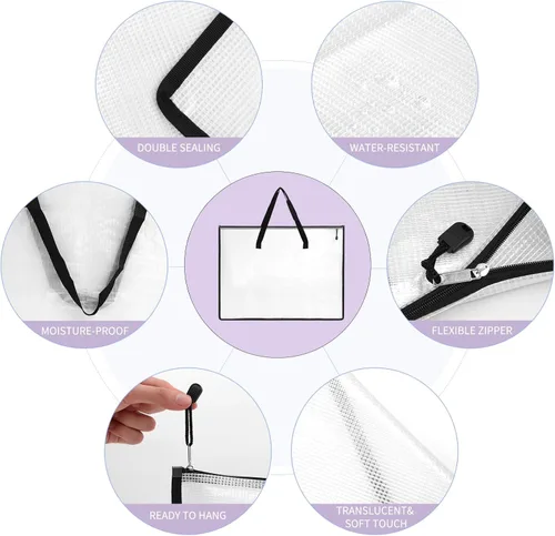 Vista 3 de EOOUT Estuche para Portafolio de Arte, Negro