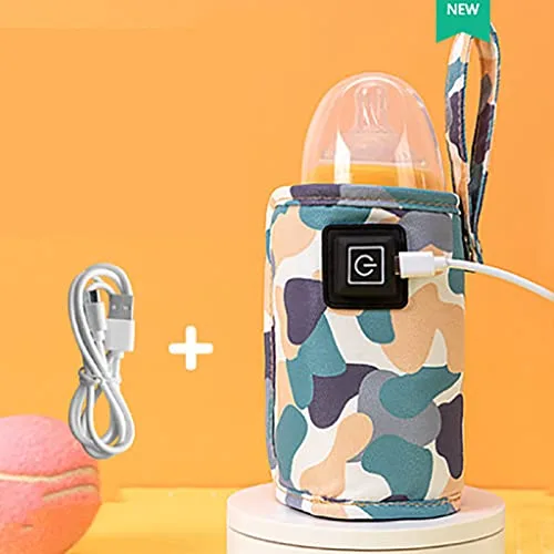 Vista 2 de Bolsa calentadora de botellas de leche USB, temperatura ajustable de 104.0 °F-140.0 °F con puerto USB para alimentación nocturna, viajes, uso