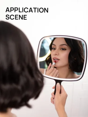 Vista 5 de OMIRO Espejo de mano, espejo de mano negro extra grande con asa, 12.4 pulgadas de largo x 9 pulgadas de ancho