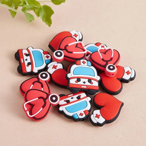 Vista 3 de WEWAYSMILE 12 cuentas de silicona lindas para bricolaje, cuentas de silicona a granel utilizadas para hacer varias manualidades, bolígrafos