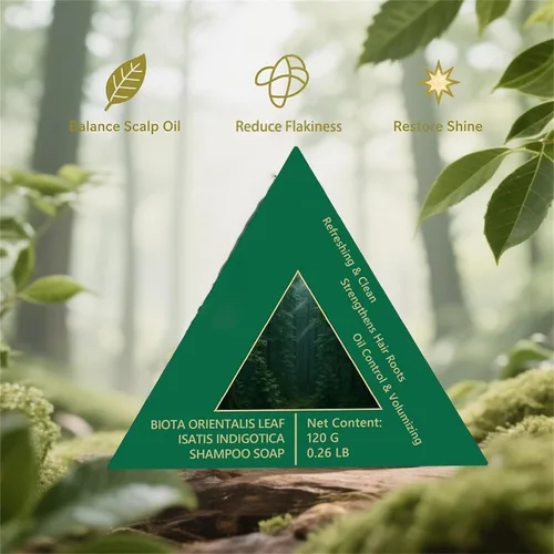 Vista 3 de Nature Triangle - Barra de champú, champú sólido natural a base de plantas, limpieza suave y cuidado nutritivo, apto para viajes para todo