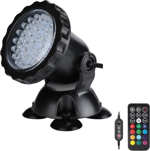 Vista 8 de Luces LED de estanque bajo el agua, luces de fuente impermeables LED sumergibles, luces de paisaje que cambian de color con control remoto, 36