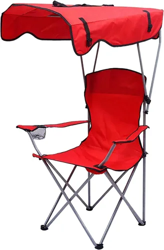Vista 14 de Fishing Chair with Canopy Beach Chair Portable Camping Chair Folding Navy-Blue 50 * 50 * 90/120CM Negro