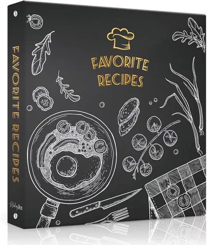 Carpeta de recetas de 8.5 x 11 pulgadas, 3 anillos, libro de recetas para escribir en tus propias recetas, carpeta de recetas de página completa con