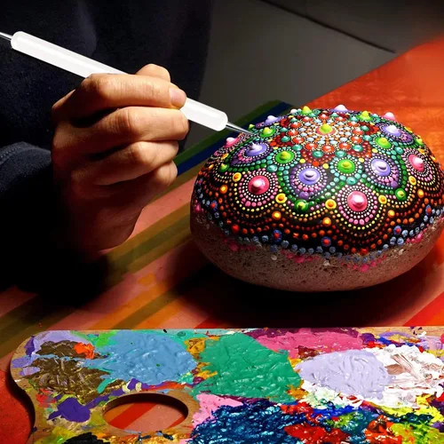 Vista 5 de Pintura de acrílico para uñas, pintura marmolada, punteada, conjunto de lápices