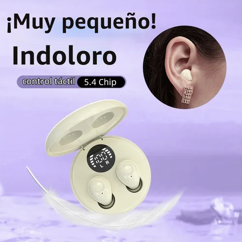 Vista 4 de Mini auriculares invisibles pequeños para canales auditivos pequeños, para dormir, trabajar Beige