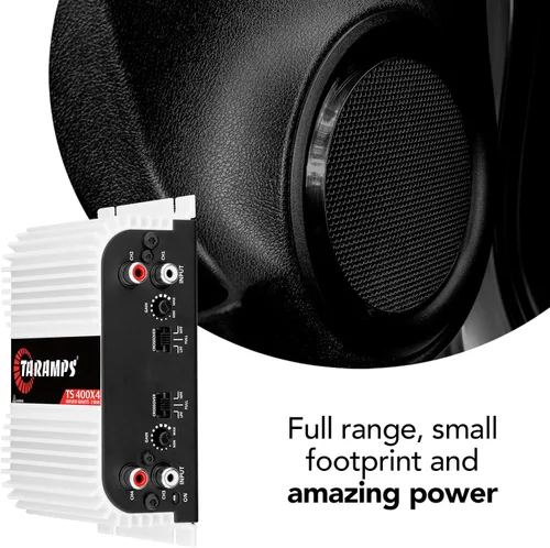 Vista 11 de Taramps TS 400x4 400 vatios RMS 4 canales Amplificador de audio para automóvil de rango completo, 2 canales puenteados, entrada RCA clase D