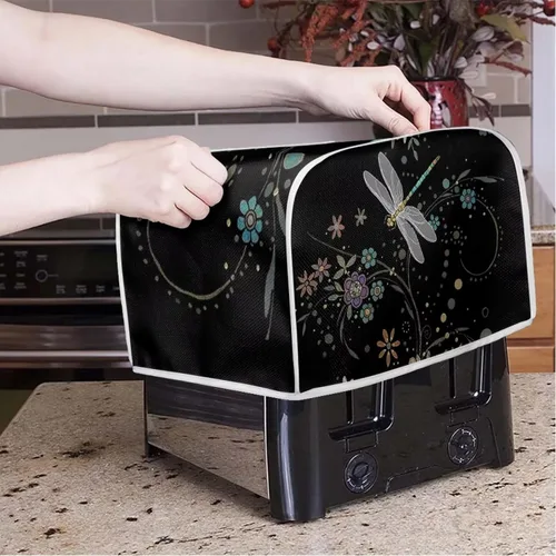Vista 2 de Cubiertas para tostadora de libélula, a prueba de polvo, cubierta de huellas dactilares, horno de microondas con gancho superior para un fácil