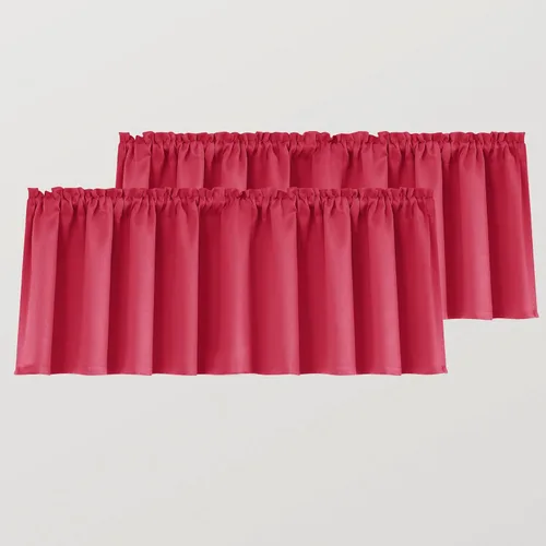 Vista 14 de Mrs.Naturall Cenefas de playa para ventana de cocina, paquete de 2 cenefas opacas con bolsillo para barra, para sala de estar, baño, 36 x 16 Azul