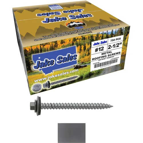 #12 Charcoal x 2-1/2 inch Sheet Metal Roofing Screws 750 Count
