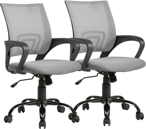 Vista 19 de PayLessHere Silla de Oficina para Computadora Ergonómica Económica Silla de Escritorio Ajustable Cómoda de Respaldo Medio de Trabajo con Ruedas