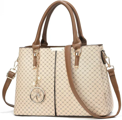 Vista 32 de Bolso y bolsos de mano para mujer, 3 compartimentos con cremallera, bolso de mano de diseñador con asa superior