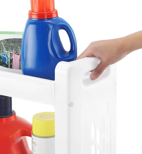 Vista 4 de Carrito con ruedas con 3 estantes para almacenar utensilios para hacer la colada, de Whitmor