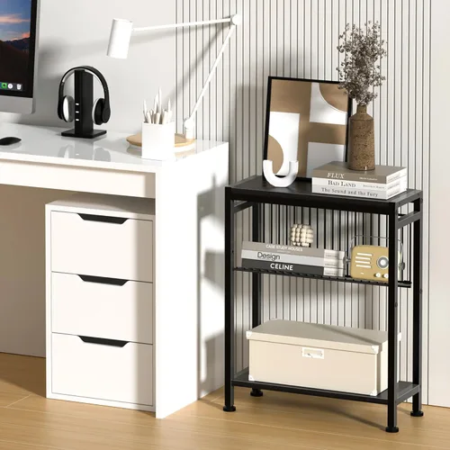 Vista 5 de Mesa auxiliar para espacios pequeños, mesa auxiliar estrecha con revistero ajustable en forma de V, 7.1 pulgadas de profundidad x 17 pulgadas