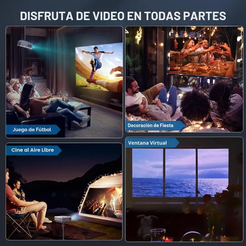 Vista 7 de FUDONI Proyector con WiFi 5G y Bluetooth, proyector de cine portátil Native 1080P 18000L para cine en casa al aire libre, altavoz integrado