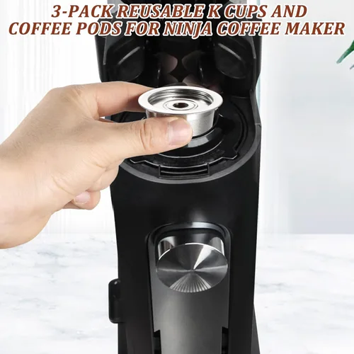 Vista 7 de 3 paquetes de tazas K reutilizables y cápsulas de café para cafetera Ninja PB051 y CFP101/PB041, cápsulas K reutilizables de acero inoxidable 304