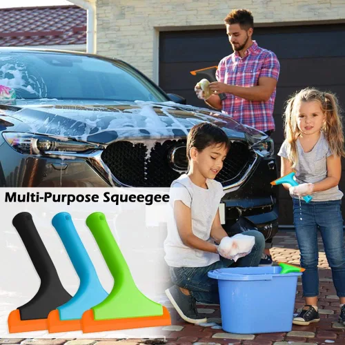 Vista 6 de FineGood - 3 espátulas flexibles de silicona, escobilla de ducha con hoja de 5.9 pulgadas para puertas de vidrio, parabrisas de automóvil, espejo